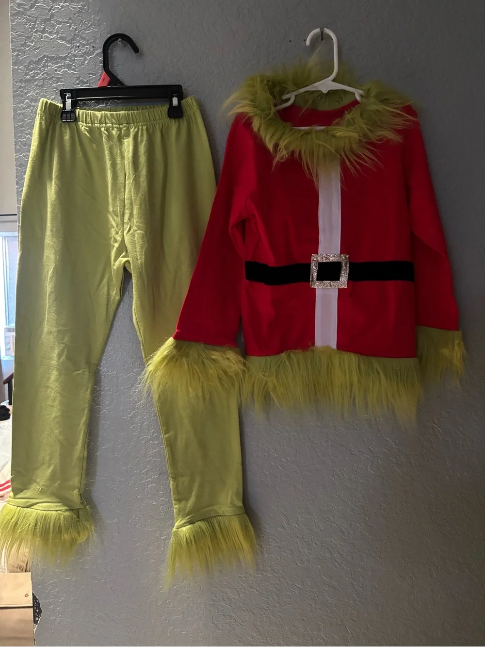 Kids Grinch-Inspired Red and Lime Costume Set